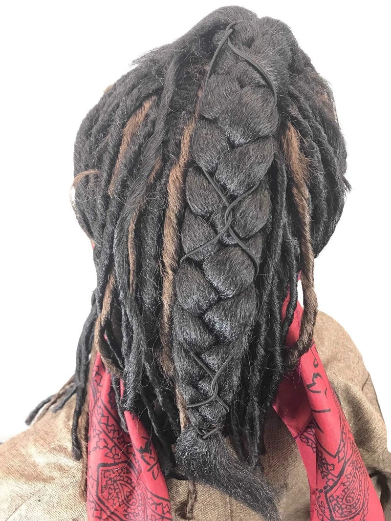 costumebase Exact WIG w/Bandana Dreadlock And Hair Beads Stick DLX Jack Sparrow Costume - Image 4
